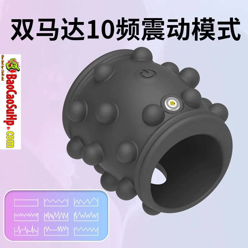 Azaria SZ063 Textured Vibrating Silicone Penis Ring Durable — hình 2
