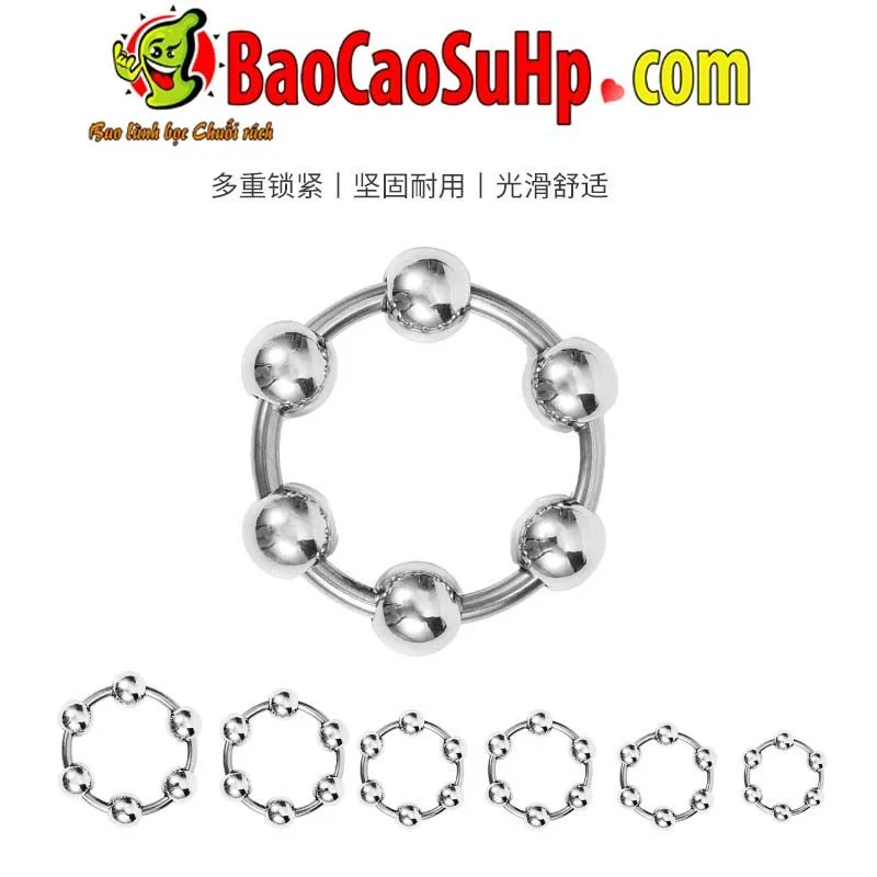 Inox Beaded Metal Cock Ring 30-35mm G-Spot Stimulation — hình 2