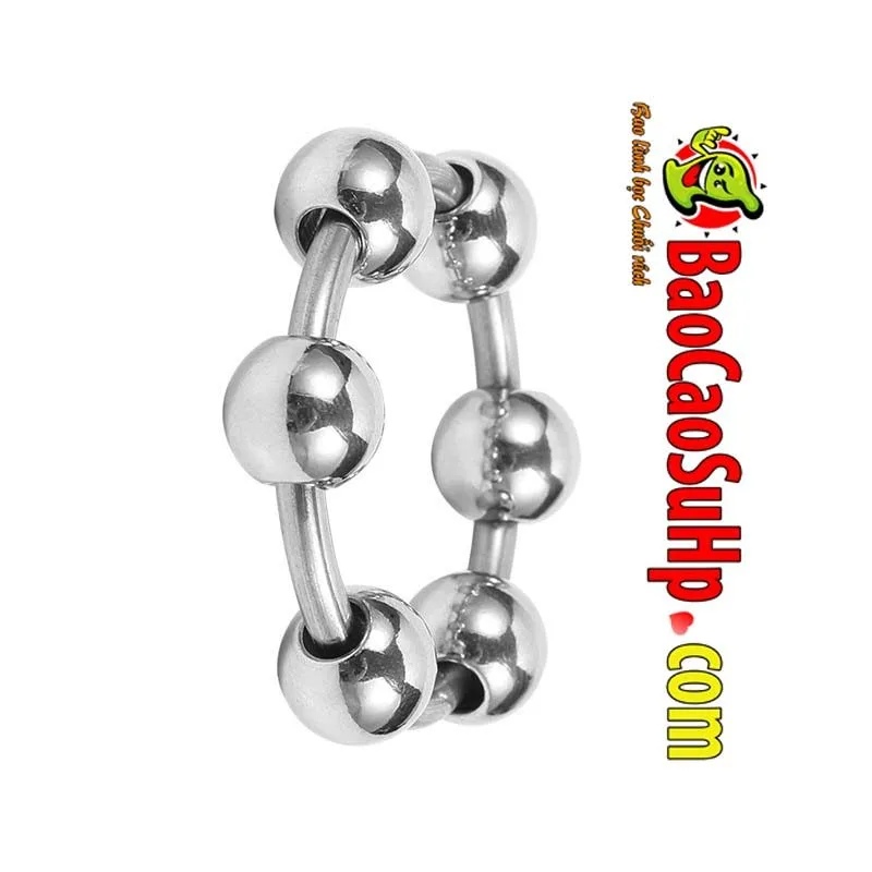 Inox Beaded Metal Cock Ring 30-35mm G-Spot Stimulation — hình 4
