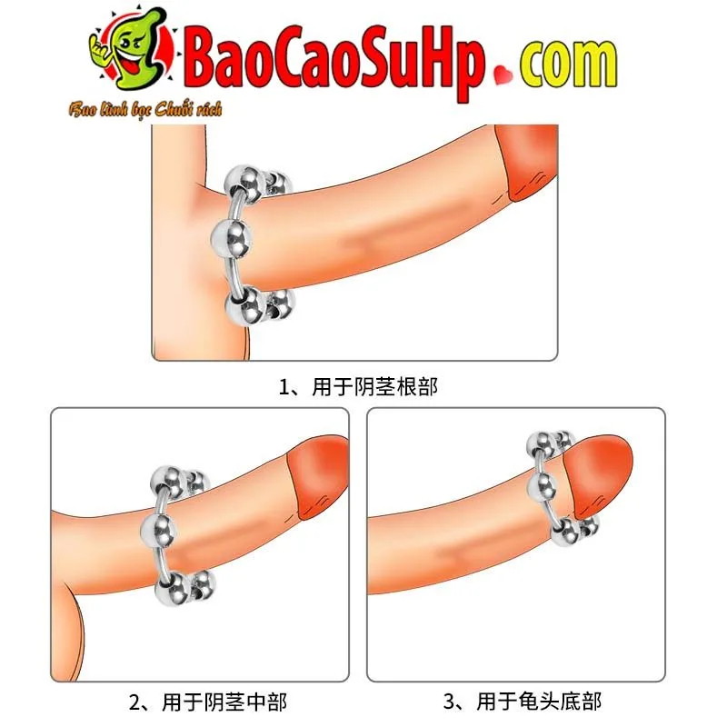 Inox Beaded Metal Cock Ring 30-35mm G-Spot Stimulation — hình 9