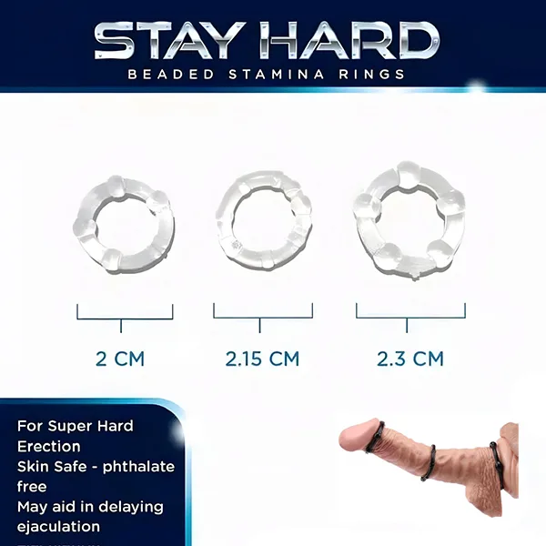 Stay Hard Soft Silicone Penis Rings Set 3 Sizes Comfortable — Superior Quality and Design for Maximum Satisfaction