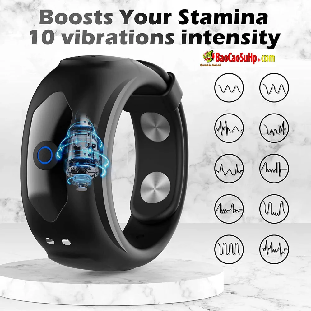 Stamina Black Fit Adjustable Vibrating Cock Ring — hình 5