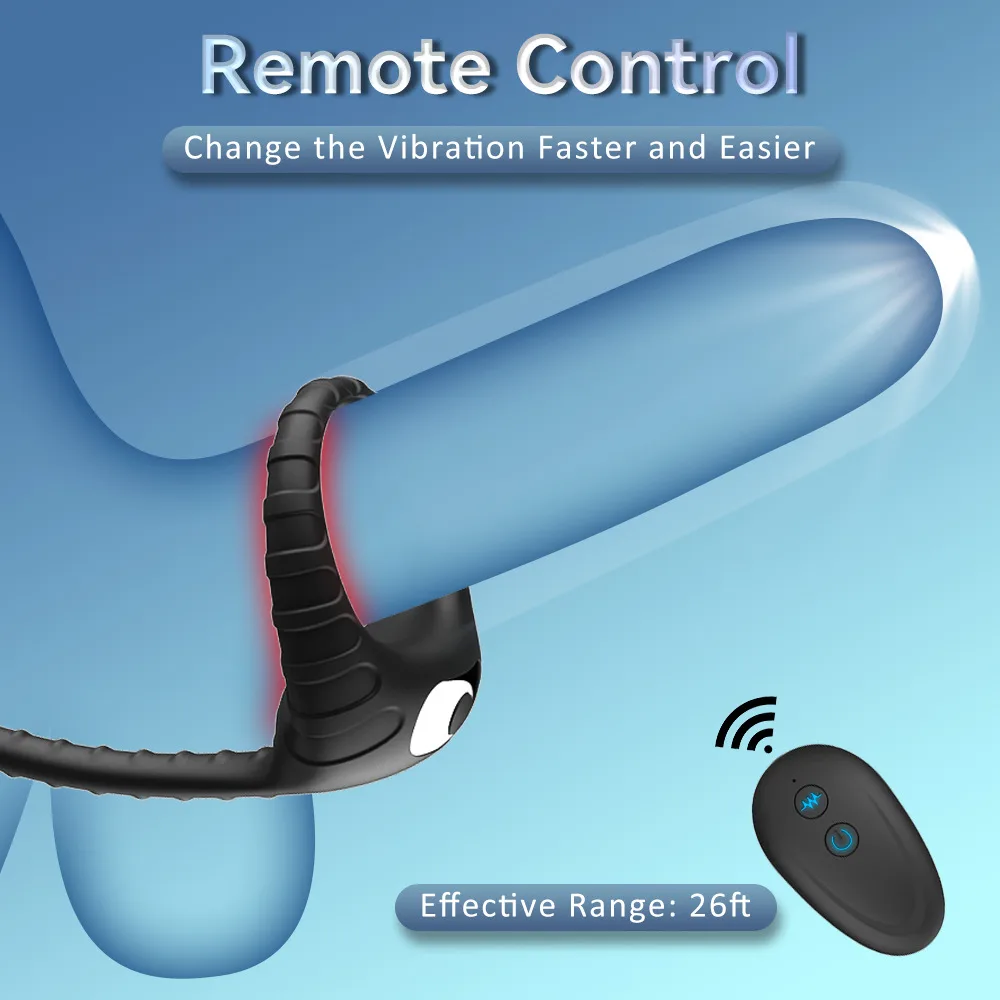 Remote Control Beaded Anal and Scrotum Massage Ring — hình 3