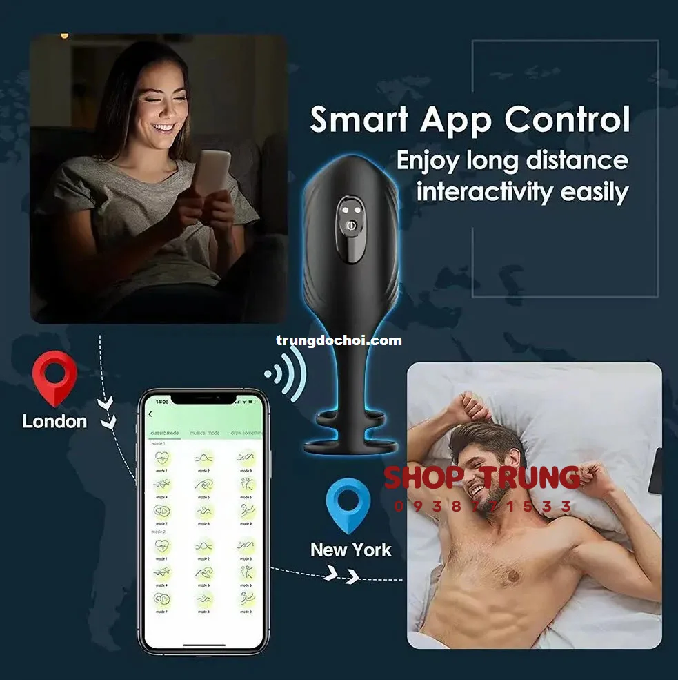 App Controlled Vibrating Penis Ring for Men — hình 5