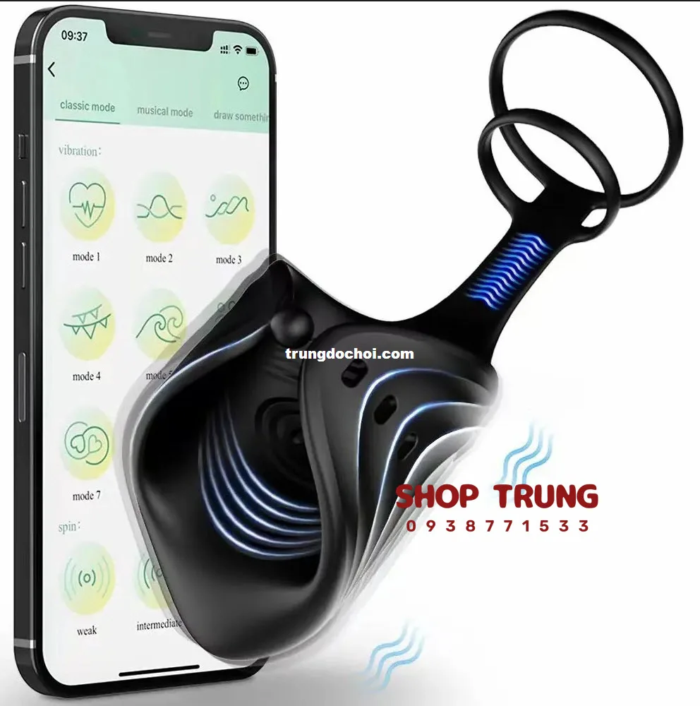App Controlled Vibrating Penis Ring for Men — hình 4