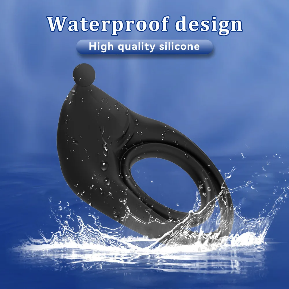 Black Warrior remote penis ring double vibration power — hình 6