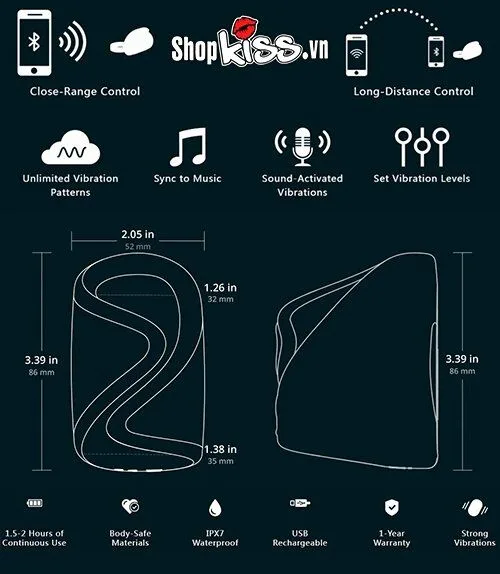 Lovense Gush App-Controlled Premium Penis Ring Vibrator — Reliable Waterproof and Efficient Charging