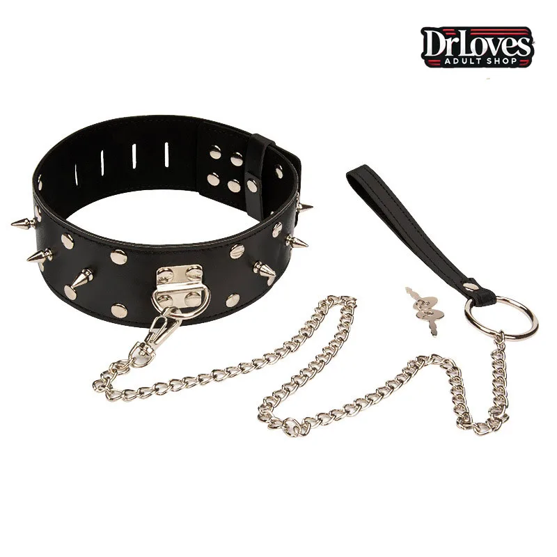 Stainless Steel Spiked SM Collar Chain Toy — Experience Boldness and Thrill in Every Moment