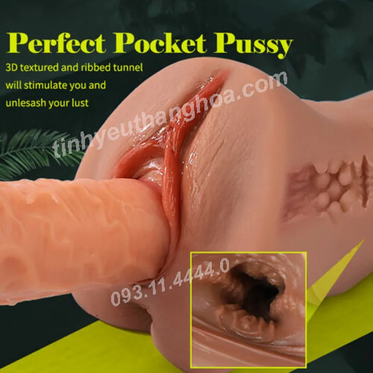 Brown Silicone Soft Realistic Male Masturbator Non — hình 2