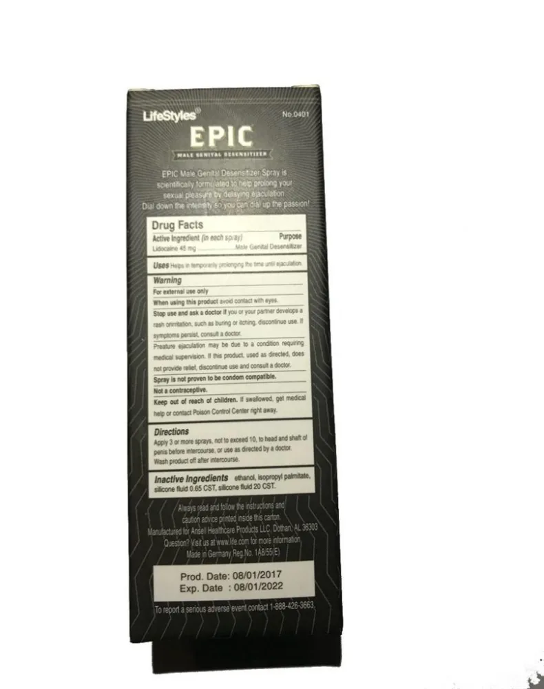 Epic 45ml prolong spray, discreet, delay ejaculation support — hình 4