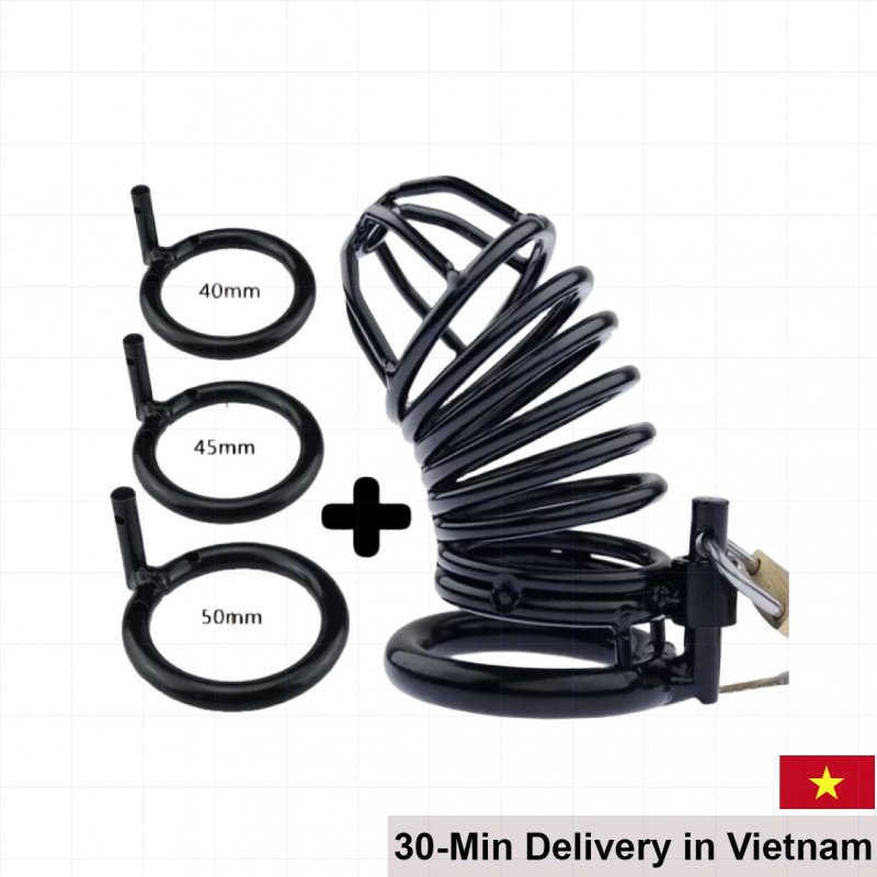 CB3000 Male Chastity Device with 3 Interchangeable Locks 