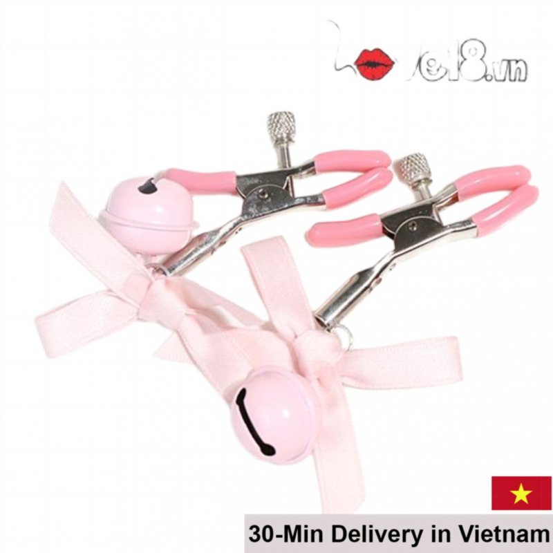 BDSM Nipple Clamps With Bell Sexy Pink Erotic Adult Toy 