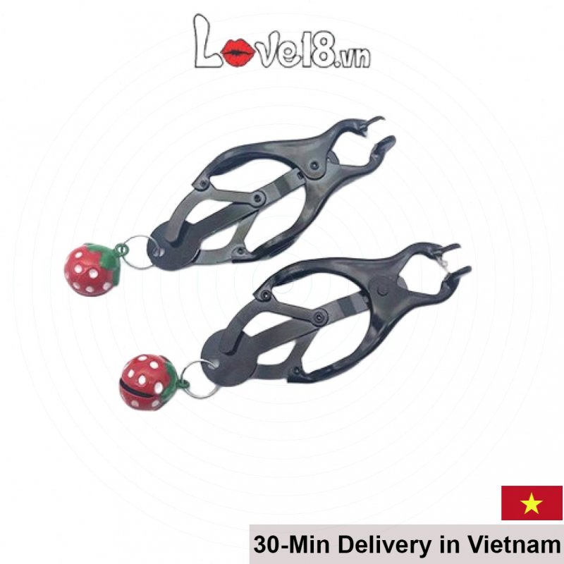 Strawberry Rattle Nipple Clamps – Enhance Sensual BDSM Experience 