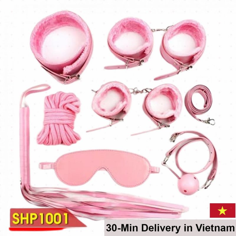 PinkLove 7-Piece BDSM Kit Bondage Restraint Set 