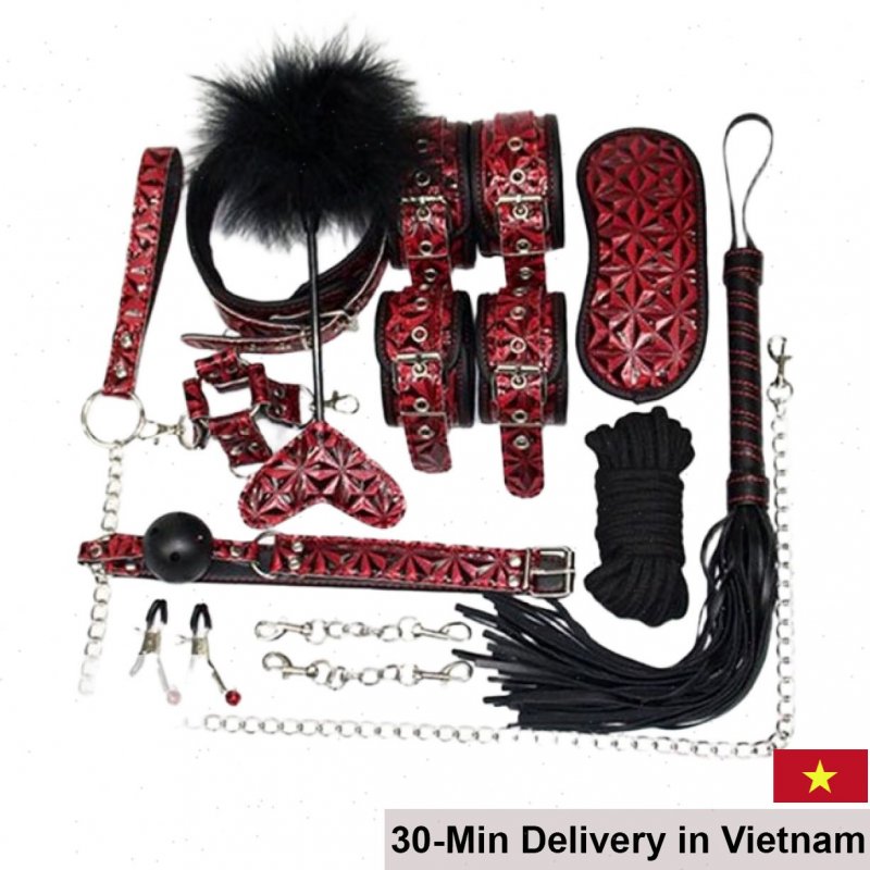BDSM 10 Piece Set Couples Erotic Toy Restraint Kit 