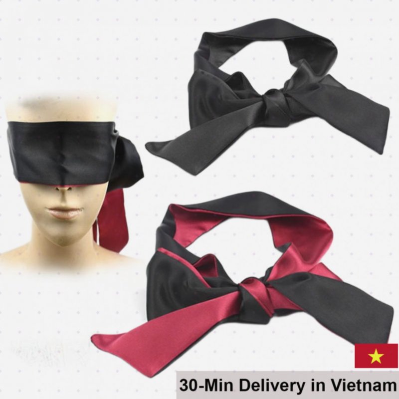 Soft Satin Silk Blindfold Black Red Erotic Sensual 