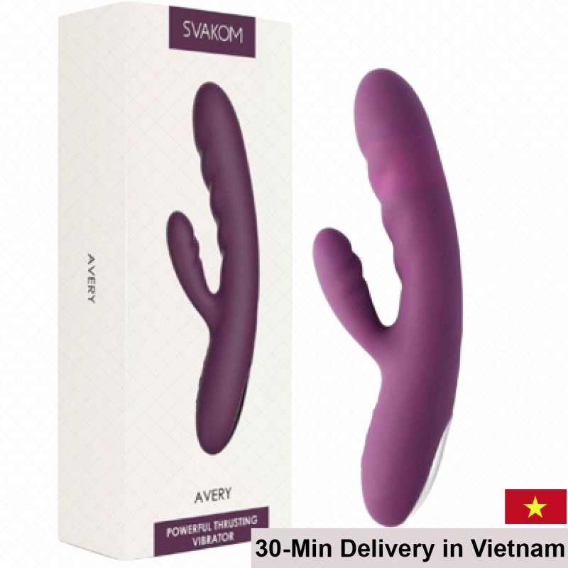 Svakom Avery High-Powered Thrusting Dual Vibrator Dildo 