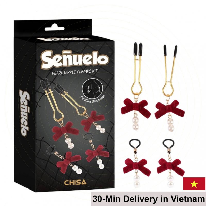 Senuelo Pearl Adjustable Nipple Clamps Kit Metal Set 