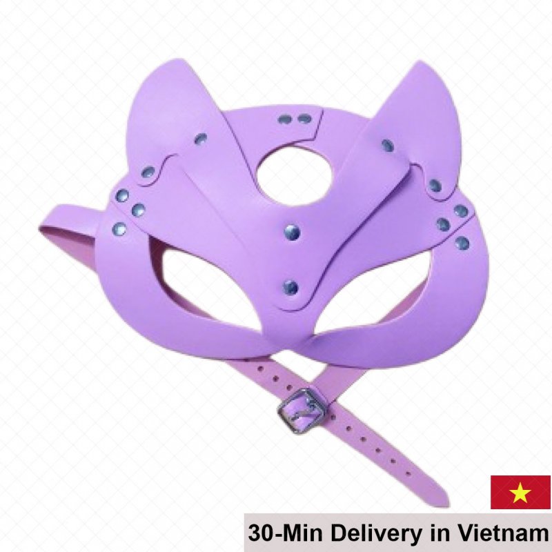Seductive Cat BDSM Mask Synthetic Leather Fetish Roleplay 