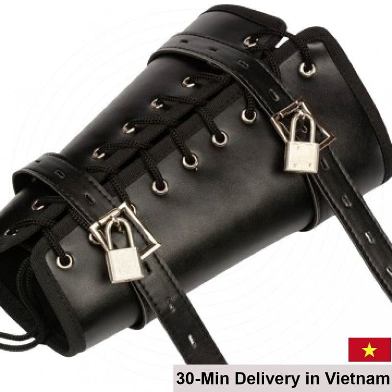 Bondage Handcuffs Set Leather Stainless Steel Durable 