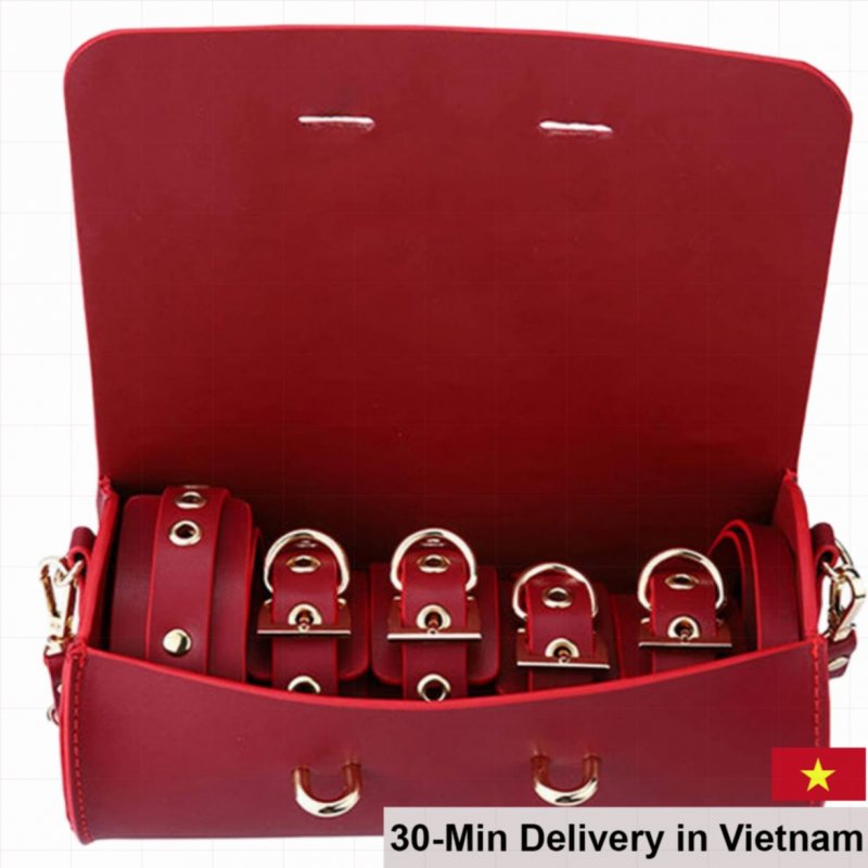 Luxury Adjustable BDSM Leather Toy Set With Storage Bag 
