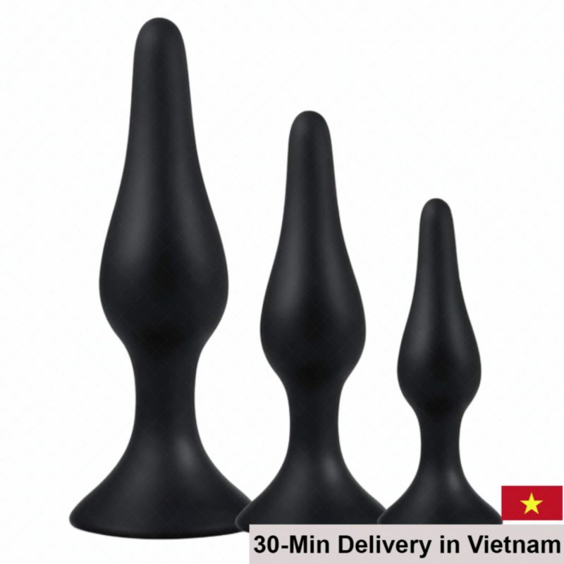 Triple Anal Plug Set Comfortable Silicone Beginner Prostate Pleasure Kit 