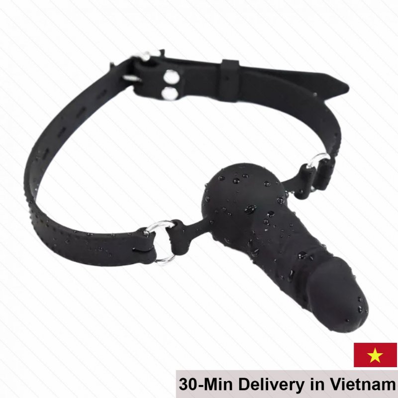 BDSM Silicone Ball Gag with Dildo Dual Use Restraint 