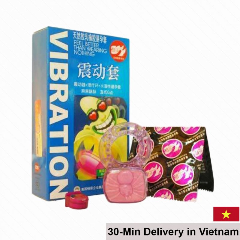 Silicone Love Ring Banana VD06 Vibrating Adjustable Pleasure 