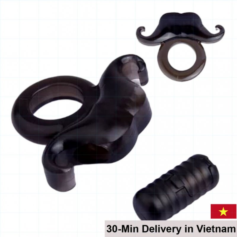 Gaur Black Vibration Ring Power Bull Design Adult Pleasure Toy 