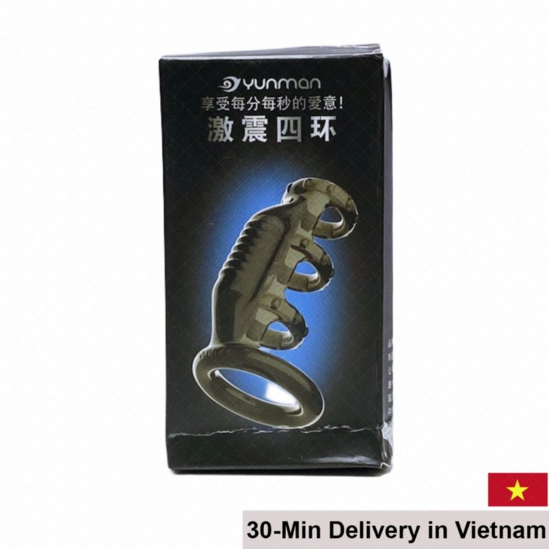 Silicone Textured Vibrating Cock Sleeve with Secure Strap 