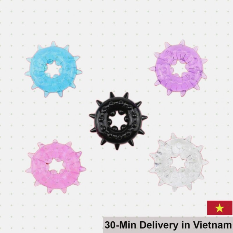 Set 6 Soft Silicon Spiked Cock Rings Delay Erection 