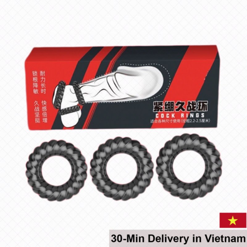 Manmiao Black Anti-Premature Ejaculation Rings Set 