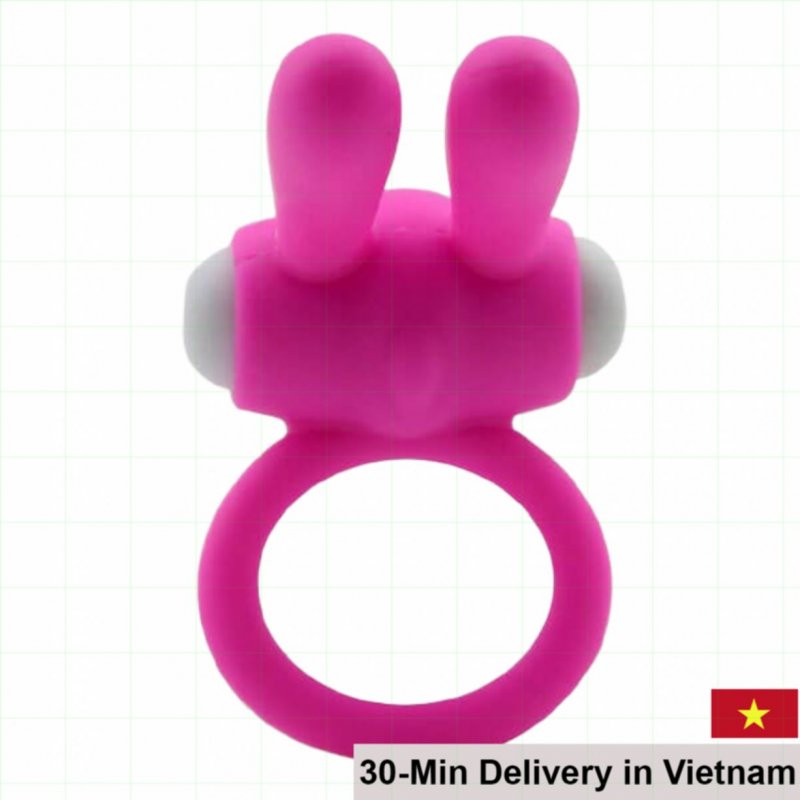Double Rabbit Ears Vibrating Ring Couples Intimate Toy Pink 