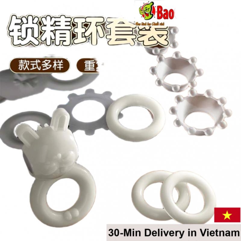 Jiuuy Himiki 7pcs Multi-function Vibrating Cock Ring Set Erotic Kit 