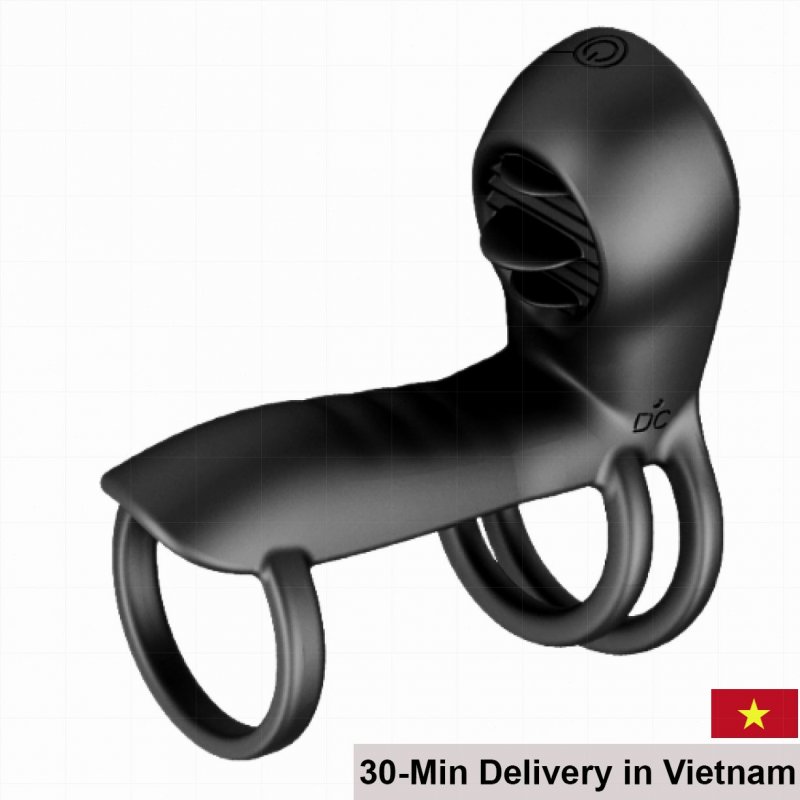 Prettylove Sling 3-Ring Vibrating Cock Enhancer 