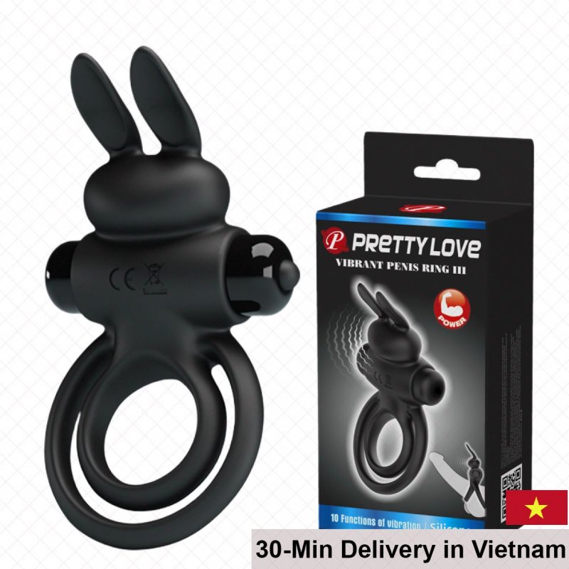 Prettylove Rabbit Ear Ring 10 Vibration Modes Secure Fit 