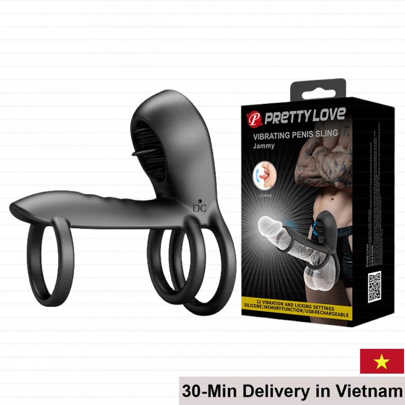 Prettylove Sling Premium Penis Ring Vibrator Extended Play 
