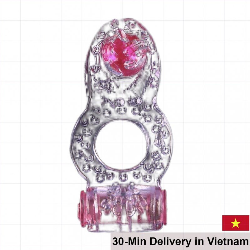 Pearl Bead Penis Vibrating Ring Soft Massage Male Enhancer 