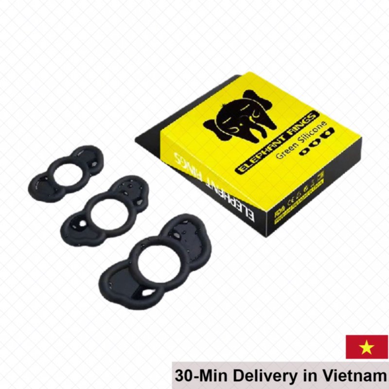 Elephant Triple Silicone Cock Rings Delay Performance Enhancer 