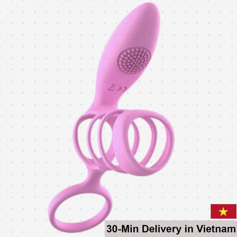 Middle Ribbed Vibrating Cock Ring Prolong Pleasure 
