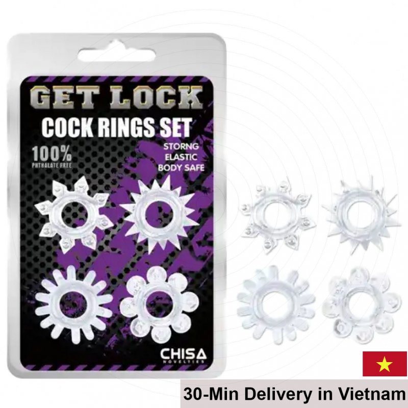 Chisa 4-Pack Spiked Silicone Penis Rings Female Stimulator 