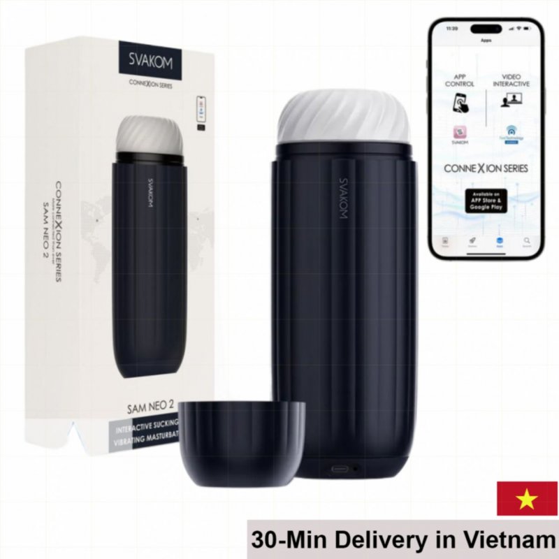 Svakom Sam Neo 2 App Controlled Vibrating Suction Masturbator 