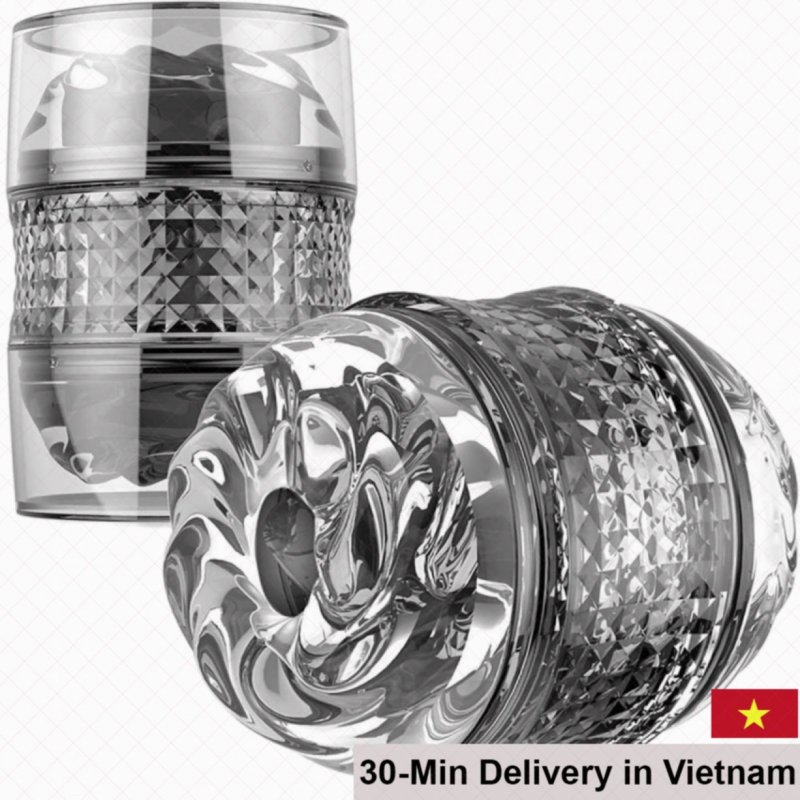 Air Short Tuning Dual-End Compact Transparent Male Masturbator Toy 