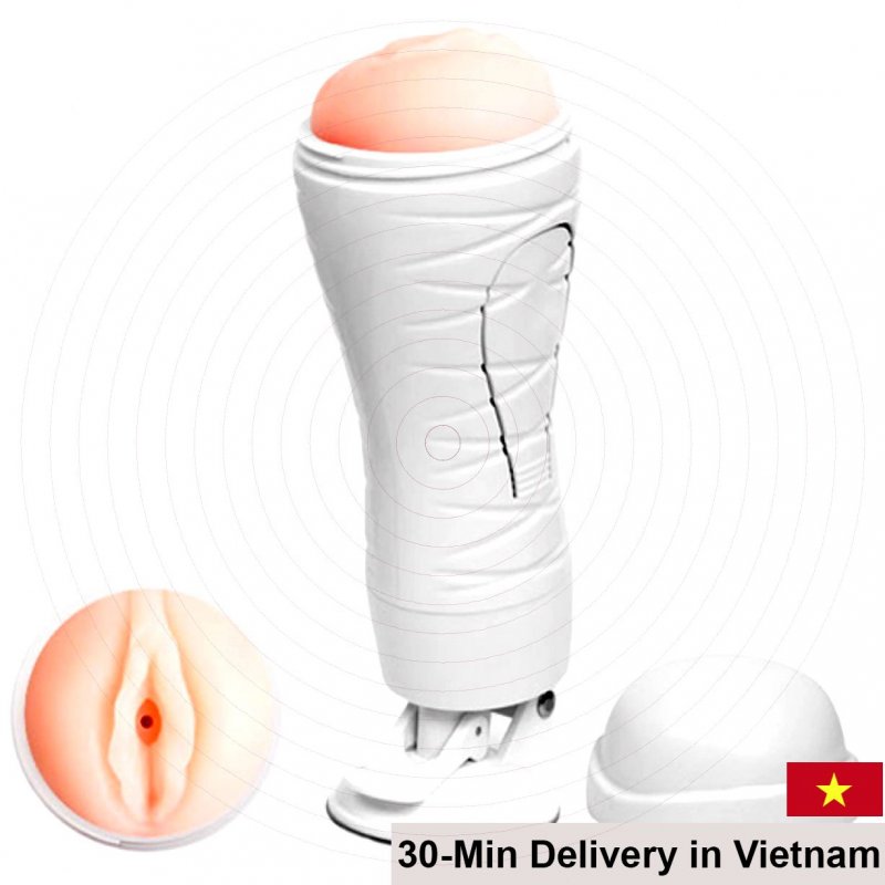 Crazy Bull Flora White Flashlight Vibrating Realistic Pussy 