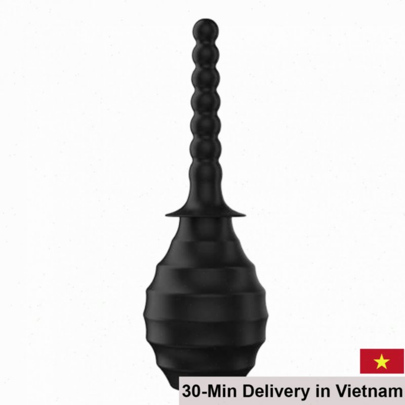 Mr Play Anal Douche Black Silicone Hygiene Toy 