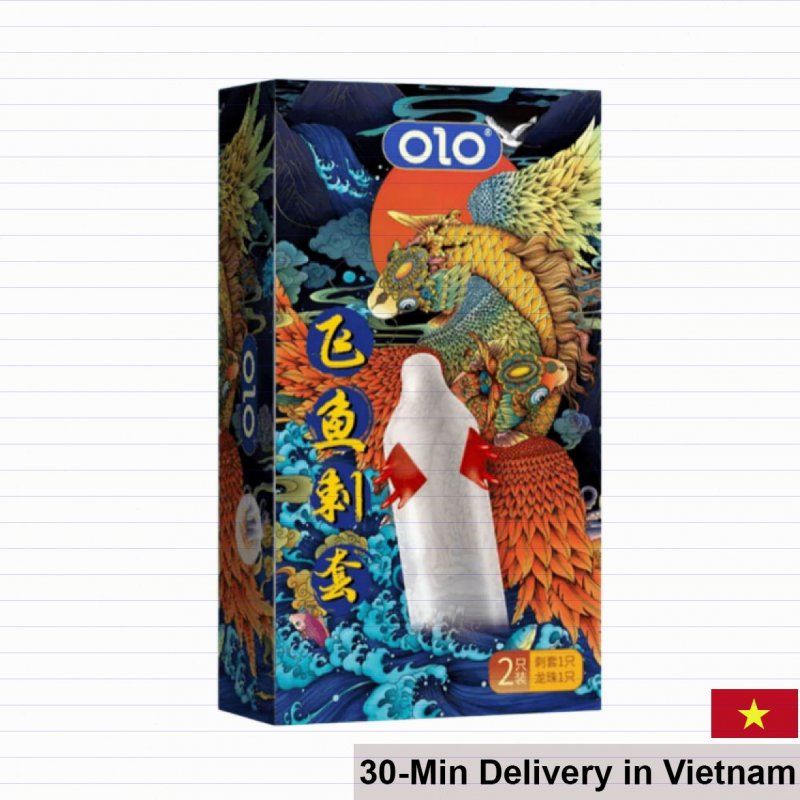 OLO Fish Spine Condom Textured Ultra-Thin Latex Protection 