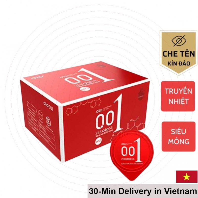 Olo Red Ultra-Thin Natural Latex Condom Safe Protection 
