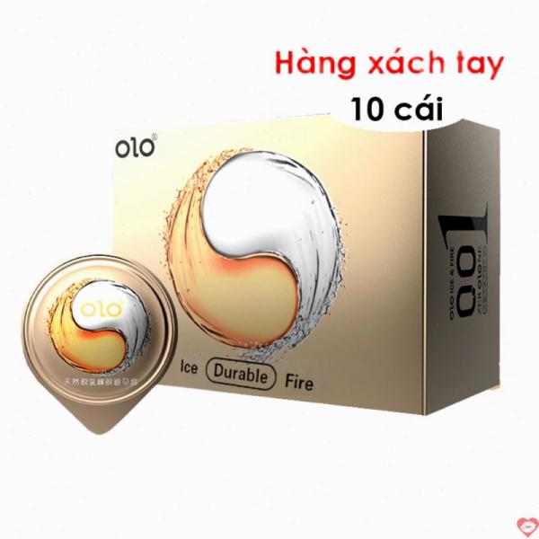 OLO Ice Fire Thin Condoms 10pcs Delaying Lubricated Scented 