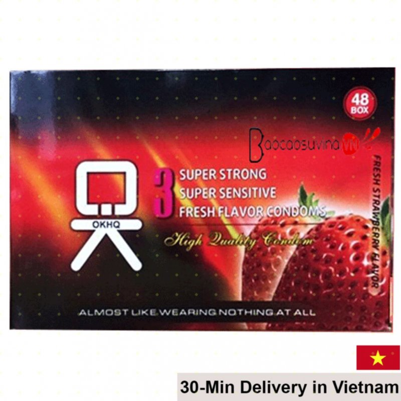 Ok Strawberry Scented Condom Affordable High Quality Safe Protection 
