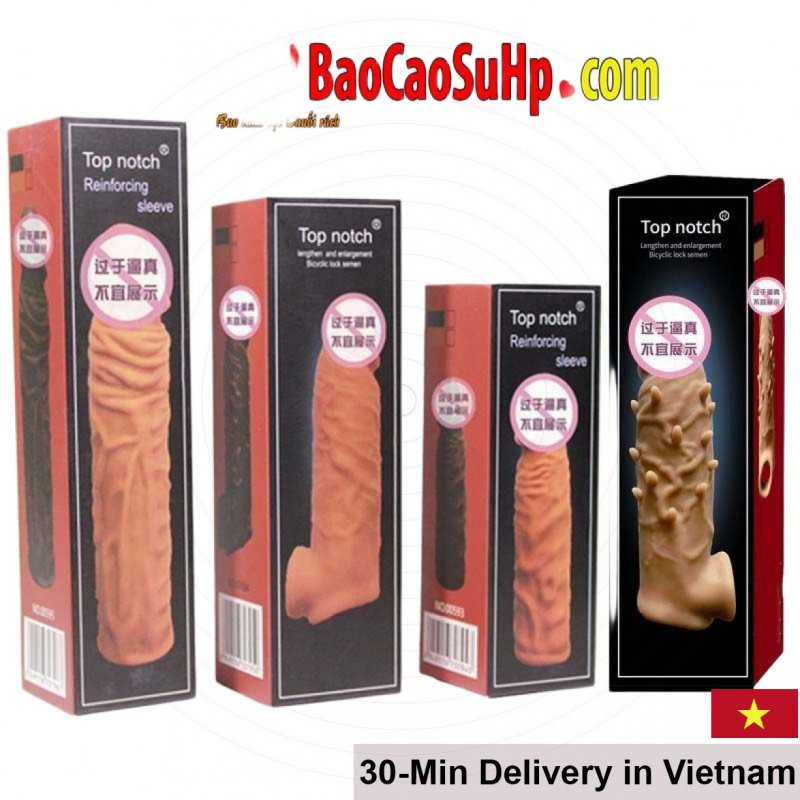 Top Notch textured condom with ring for size boost 